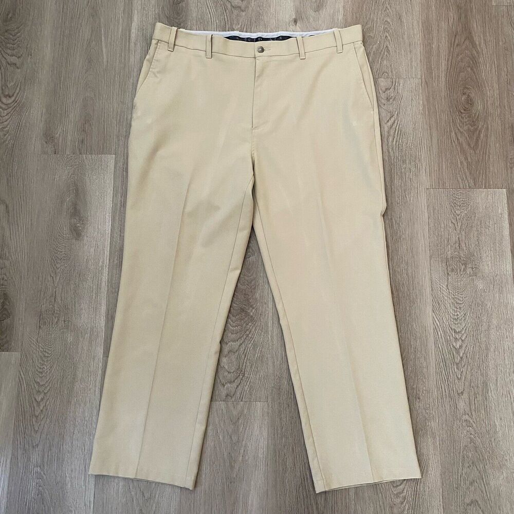 CALLAWAY Golf Pants Men’s Size 40 x 28 Hemmed Performance Flat‎ Front Tan